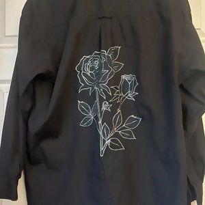 VINTAGE, black long sleeved,  MOD shirt